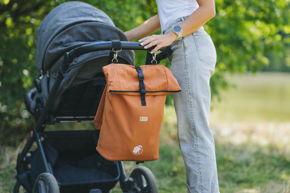 Monkey Mum® Integrierter Twill-Rucksack für die Trage Carrie - Zauber der Geometrie