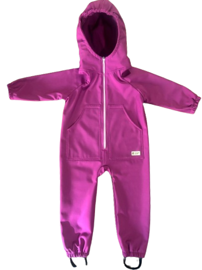 Monkey Mum® Mono de softshell con membrana – Frambuesa jugosa - talla 98/104, 110/116