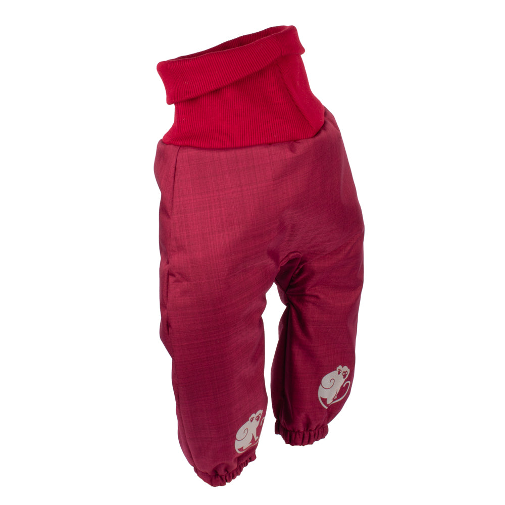 Mitwachsende Kinder-Winter-Softshellhose mit Teddyfutter Monkey Mum® - Weinrotes Rotkäppchen