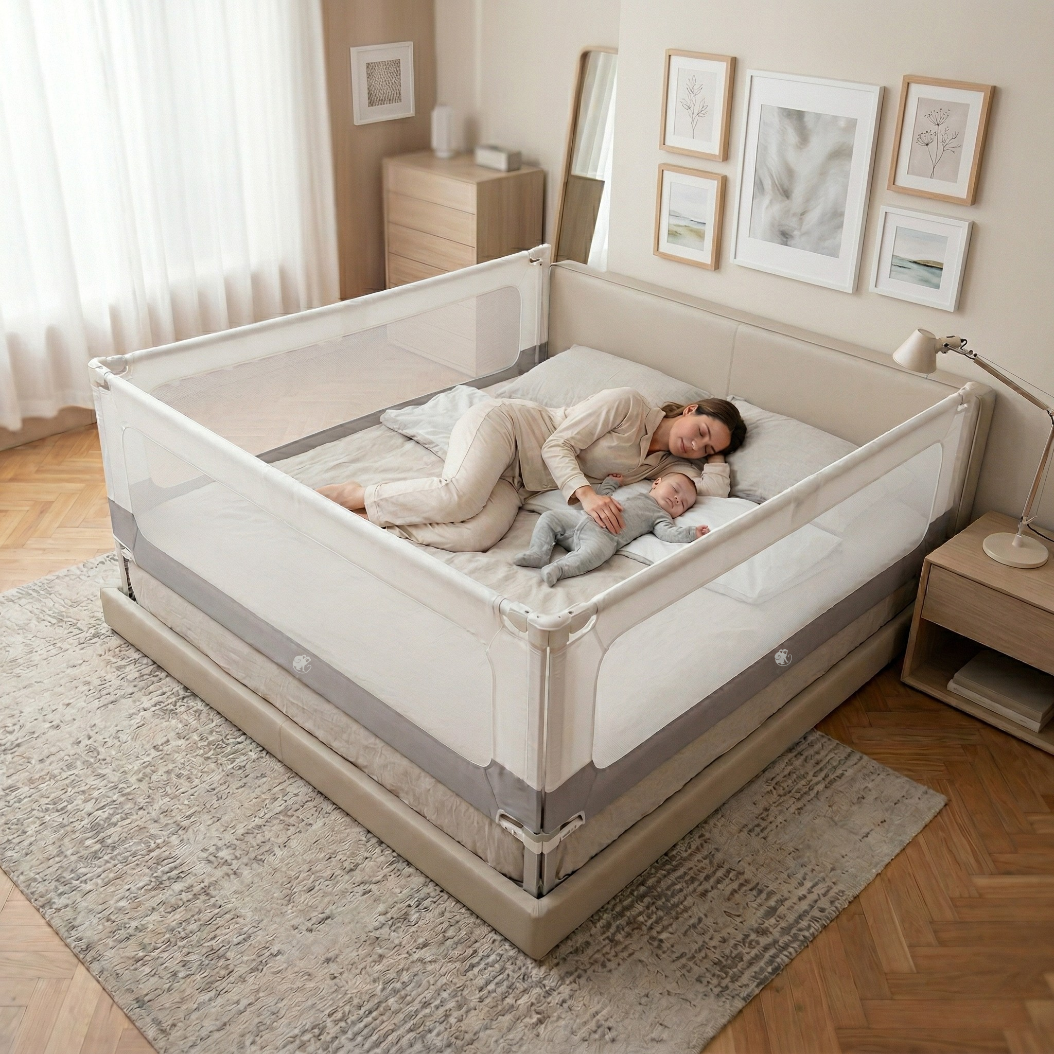 Barriera per letto e recinto Monkey Mum® 2in1 Smart