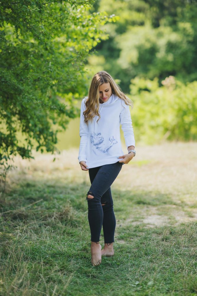 Monkey Mum® Nursing Sweatshirt Monkey Mum® White - Monkey