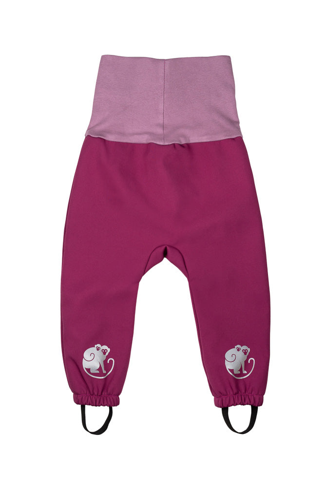 Mitwachsende Kinder-Softshellhose mit Membran Monkey Mum® - Saftige Himbeere