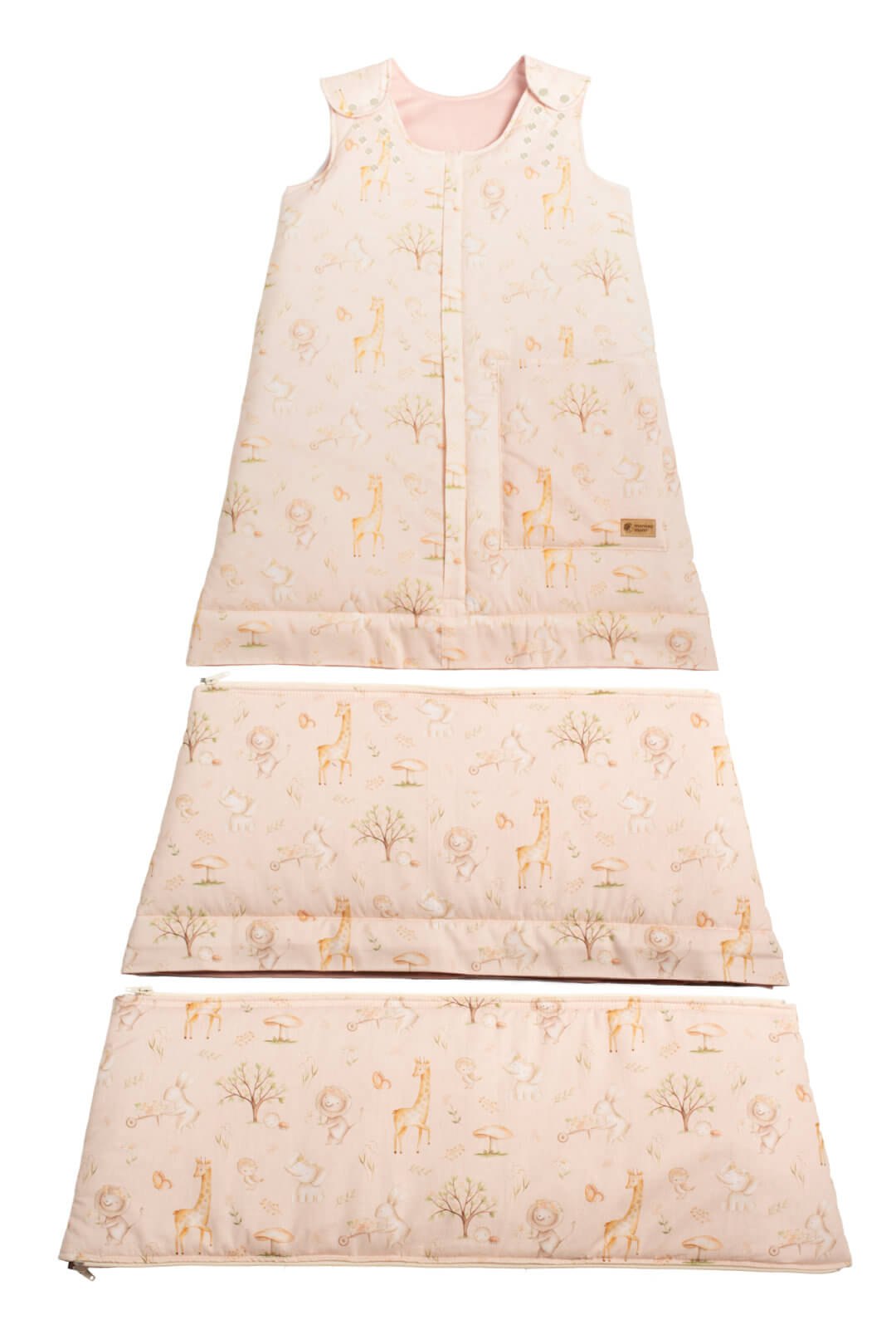 Winterse meegroei-slaapzak Monkey Mum® 0 - 4 jaar - set - Lente met diertjes