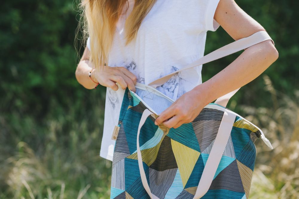 Monkey Mum® Small fabric bag for Carrie accessories - Charming Geometry