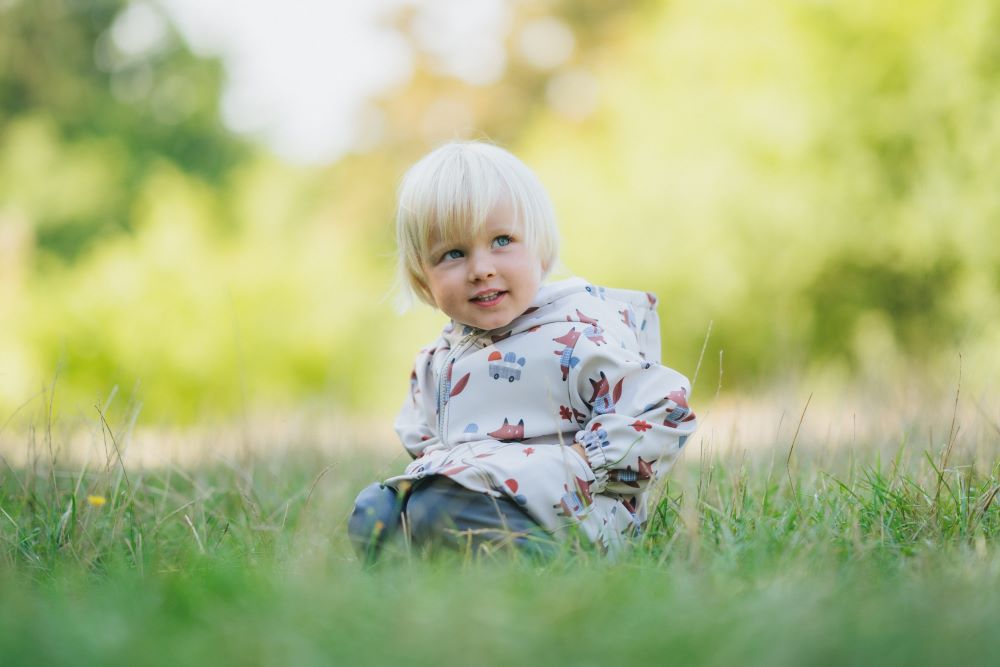 Giacca softshell per bambini con membrana Monkey Mum® - Volpi tra i funghi