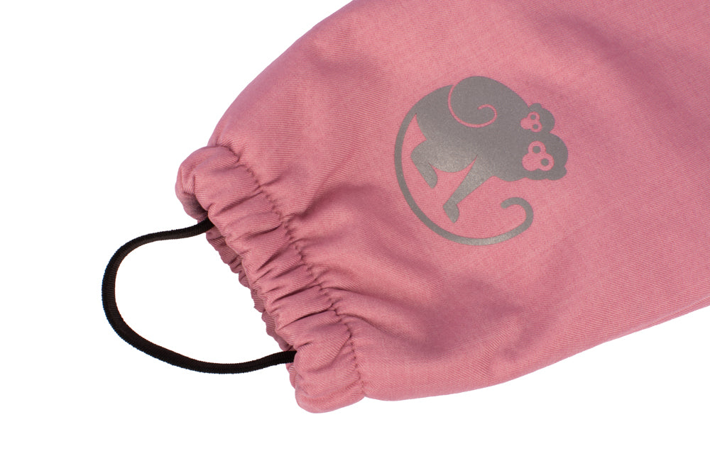 Mitwachsende Kinder-Winter-Softshellhose mit Teddyfutter Monkey Mum® - Rosa Schäfchen