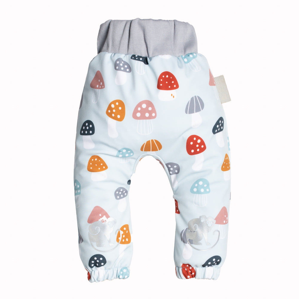 Kinder-Softshellhose mit Membran Monkey Mum® - Bunte Fliegenpilze