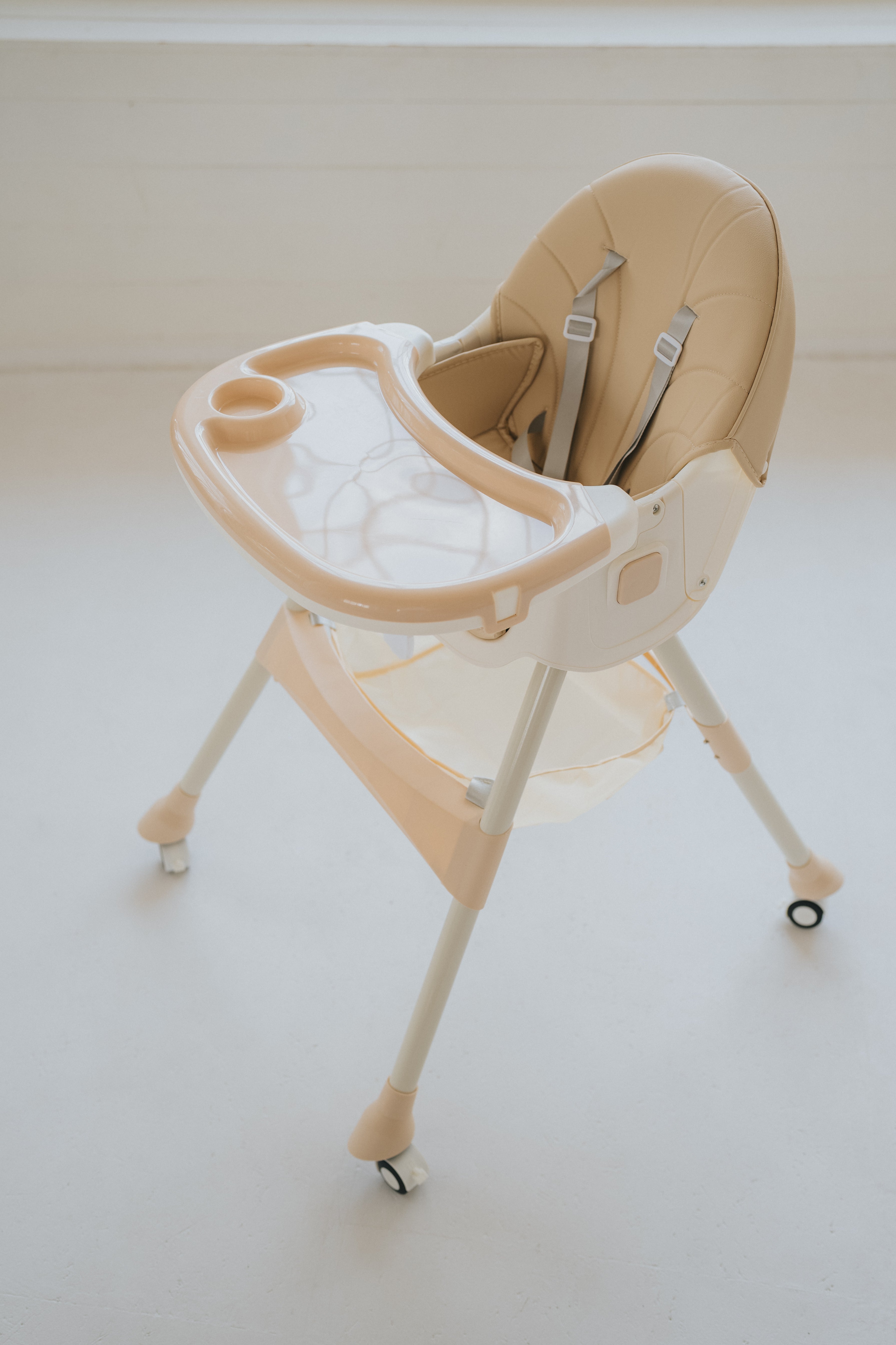Trona infantil 2 en 1 Comfort - Rosa Ornament - abierta
