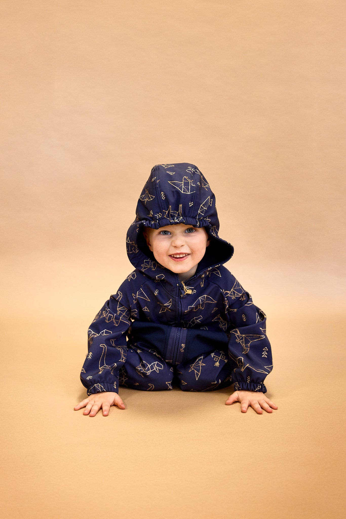 Monkey Mum® Barns vinter-softshelloverall med teddyfoder - Rosa får i skogen - stl. 62/68, 74/80