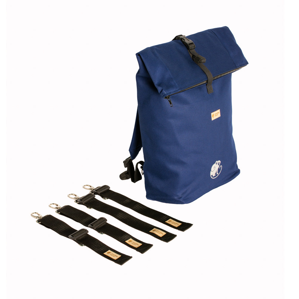 Monkey Mum® Integrated twill backpack for the Carrie carrier - Navy Blue