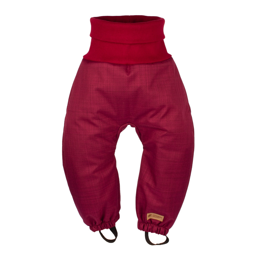 Pantaloni softshell invernali crescenti per bambini con pile Monkey Mum® - Cappuccetto rosso vinaccia