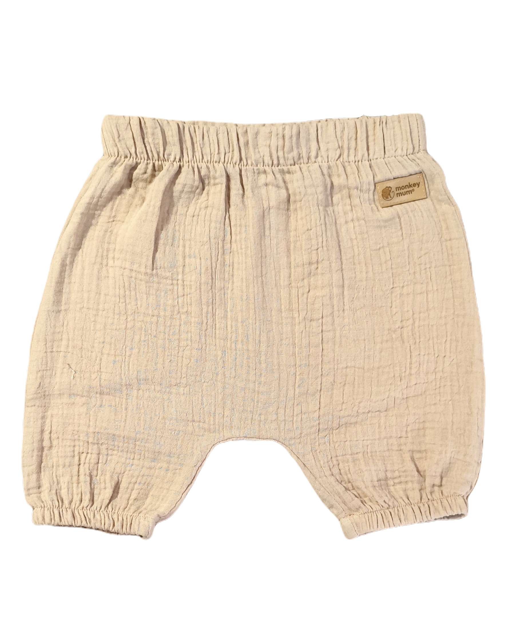 Mušelínové kraťásky Monkey Mum® - Béžová