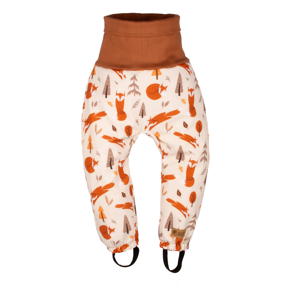 Pantaloni softshell evolutivi per bambini con membrana Monkey Mum® - Giochi di volpi