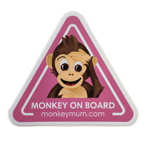 Sticker auto Monkey Mum® - roz