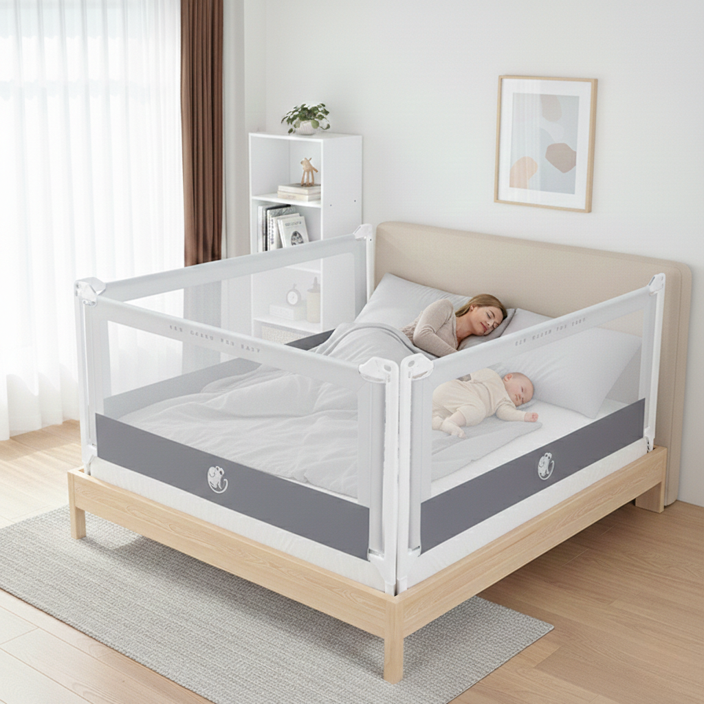 Zábrana na postel Monkey Mum® Popular - světle šedá