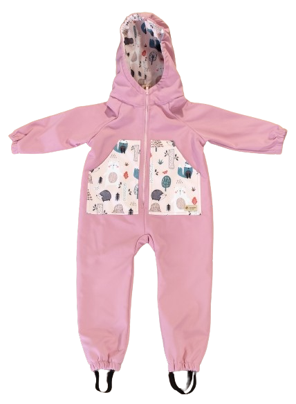 Monkey Mum® Mono de softshell con membrana – Animalitos de azúcar - talla 98/104, 110/116
