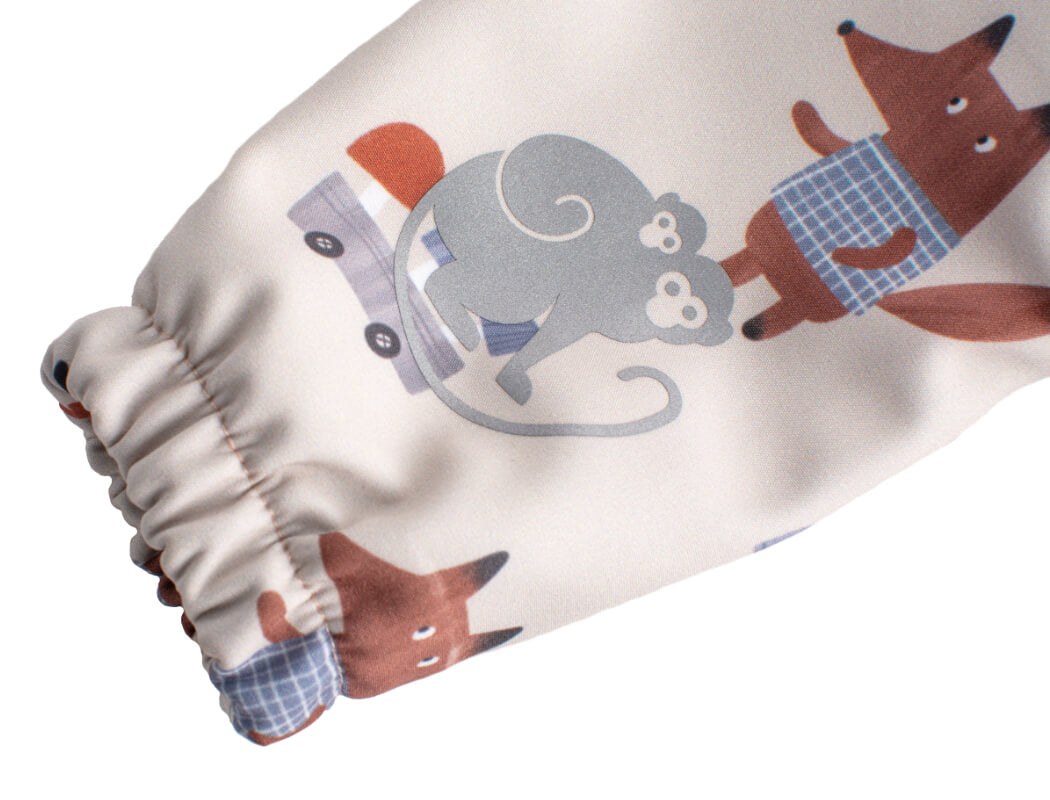 Pantaloni softshell per bambini con membrana Monkey Mum® - Volpi sui funghi