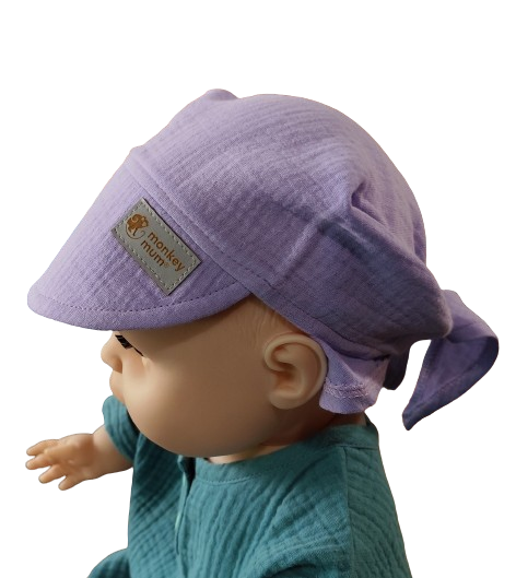 Foulard en mousseline avec visière Monkey Mum® - Violette