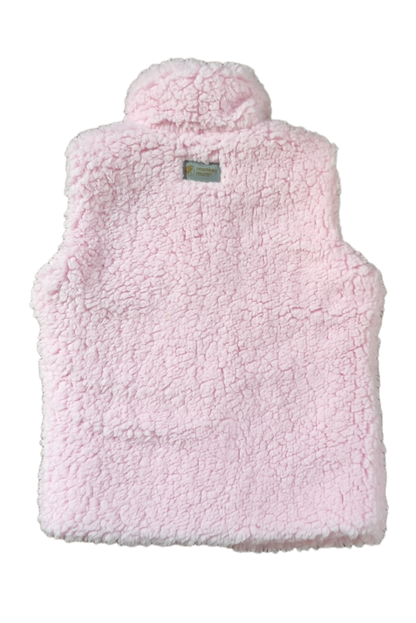 Beránková vesta Monkey Mum®  - Růžová