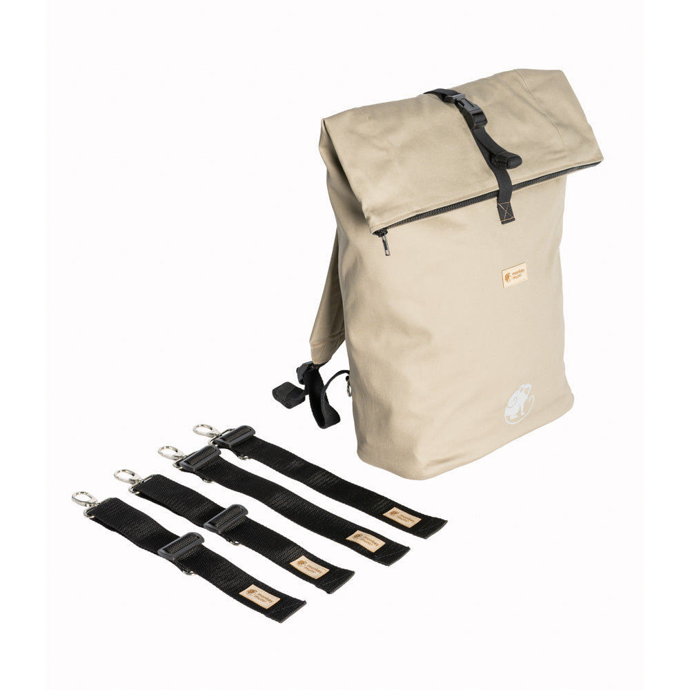 Monkey Mum® Integrierter Twill-Rucksack für die Trage Carrie - Wüstensand
