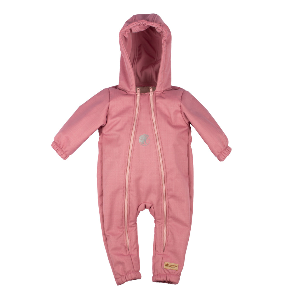 Monkey Mum® Mono infantil de invierno de softshell con borreguito - Ovejita rosa - talla 62/68, 74/80