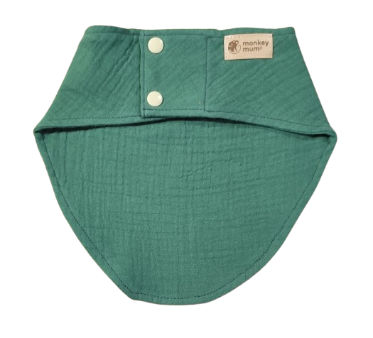 Bavoir en mousseline Monkey Mum® - Vert foncé