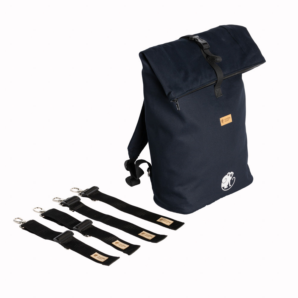 Monkey Mum® Integrated twill backpack for the Carrie carrier - Silver Darkness