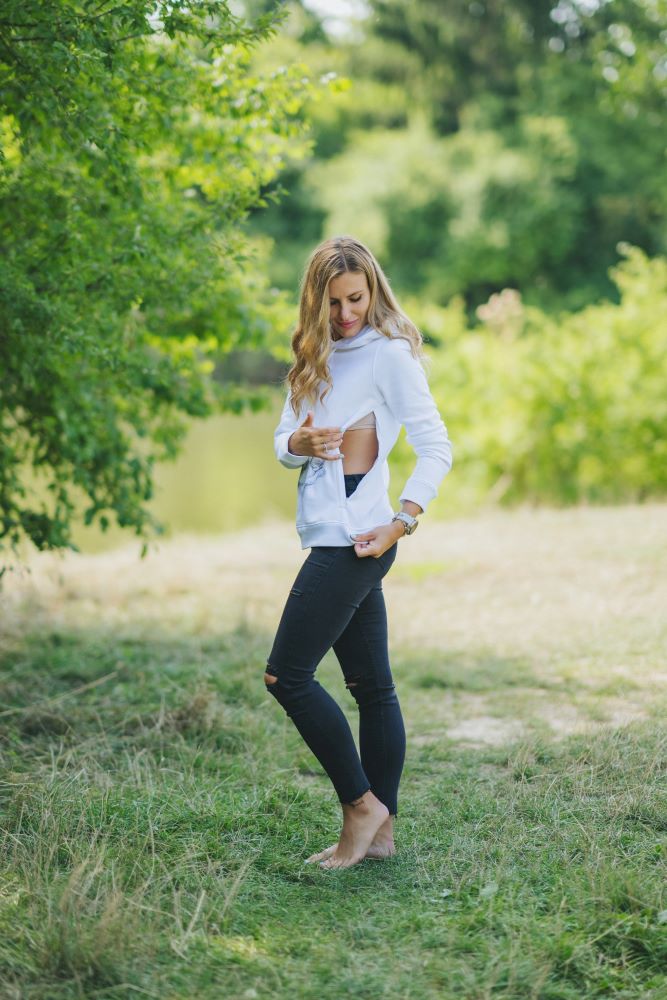 Monkey Mum® Nursing Sweatshirt Monkey Mum® White - Monkey