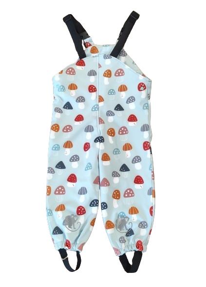 Monkey Mum® Pantaloni salopette softshell con membrana - Amanite variopinte
