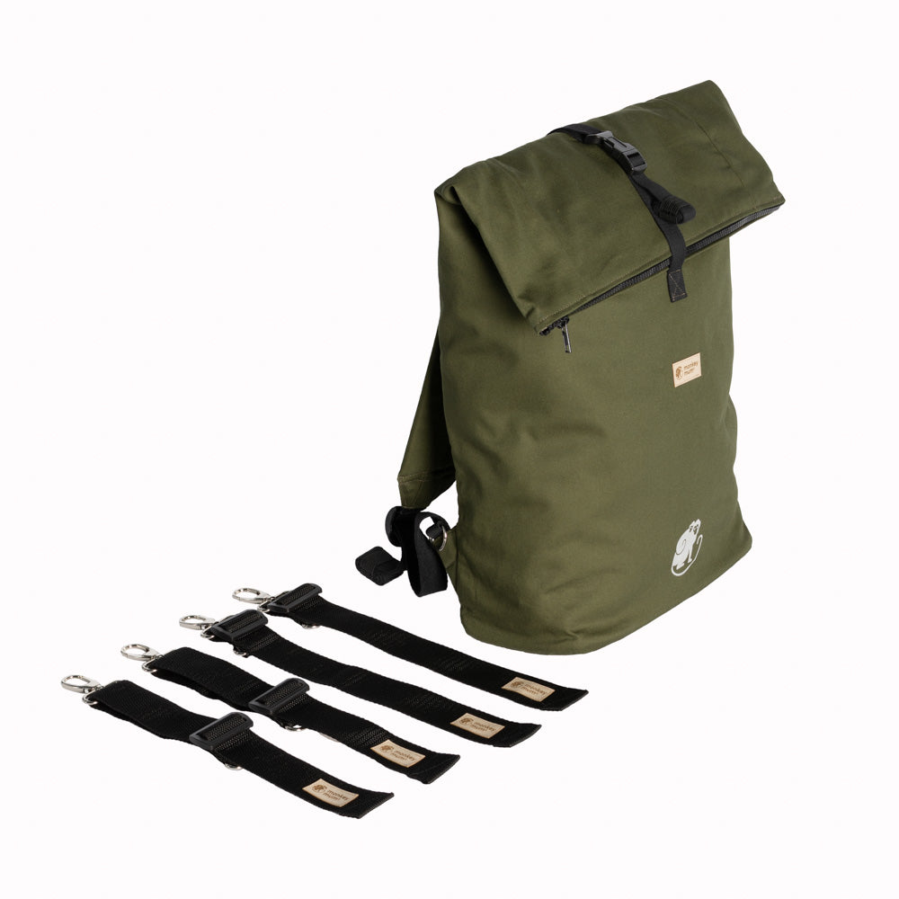 Monkey Mum® Integrierter Twill-Rucksack für die Trage Carrie - Farben des Waldes