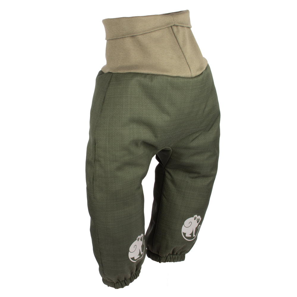 Pantaloni softshell invernali crescenti per bambini con pile Monkey Mum® - Cacciatorino kaki