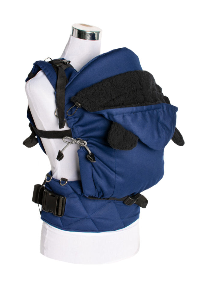 Monkey Mum® Capuche chaude pour porte-bébé Carrie - Bleu marine