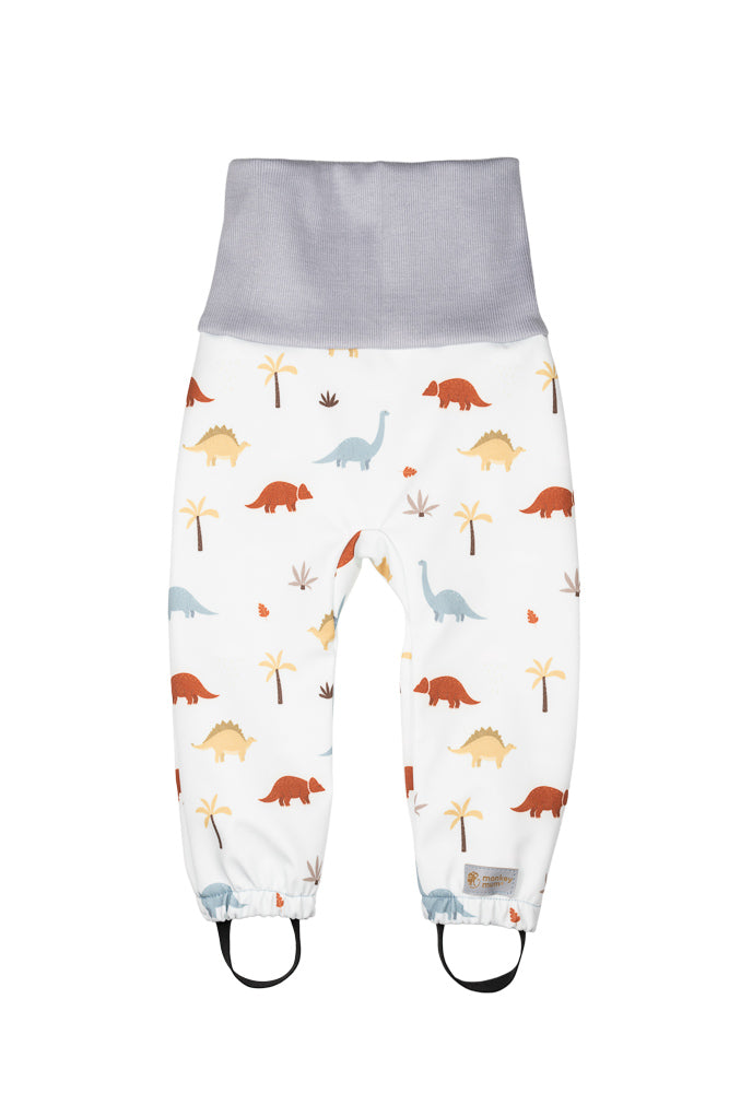 Pantaloni softshell evolutivi per bambini con membrana Monkey Mum® - Storia di dinosauri