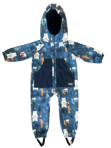 Monkey Mum® Mono de softshell con membrana – Animalitos nocturnos - talla 98/104, 110/116