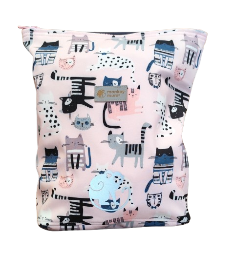 Dětský softshellový batůžek Monkey Mum®  - Kočičky - Růžový