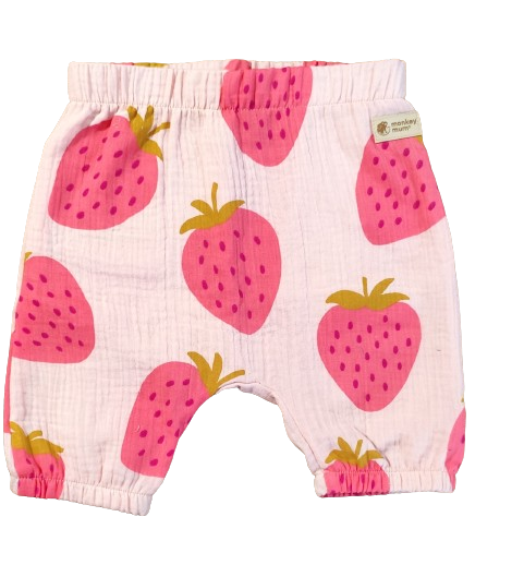 Short en mousseline Monkey Mum® - Fraise