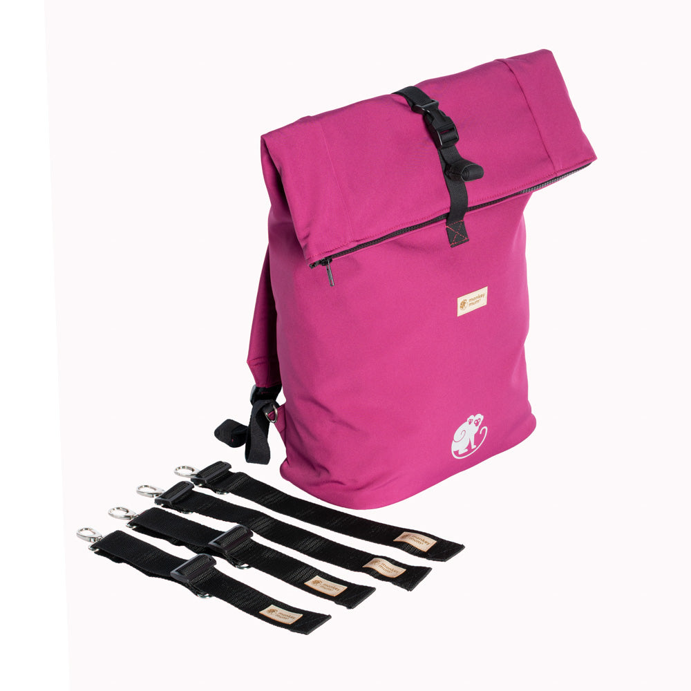 Monkey Mum® Integrated softshell backpack for the Carrie carrier - Juicy Raspberry